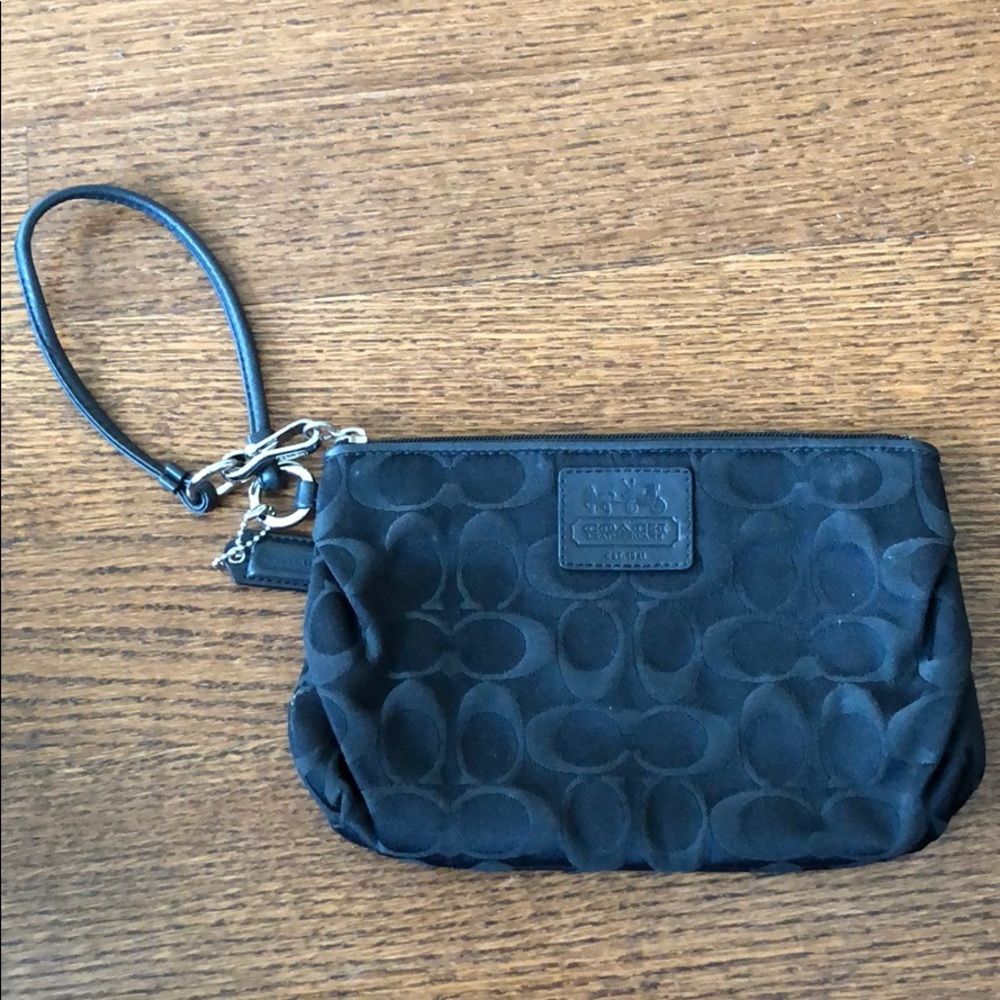 Small black Coach Wristlet